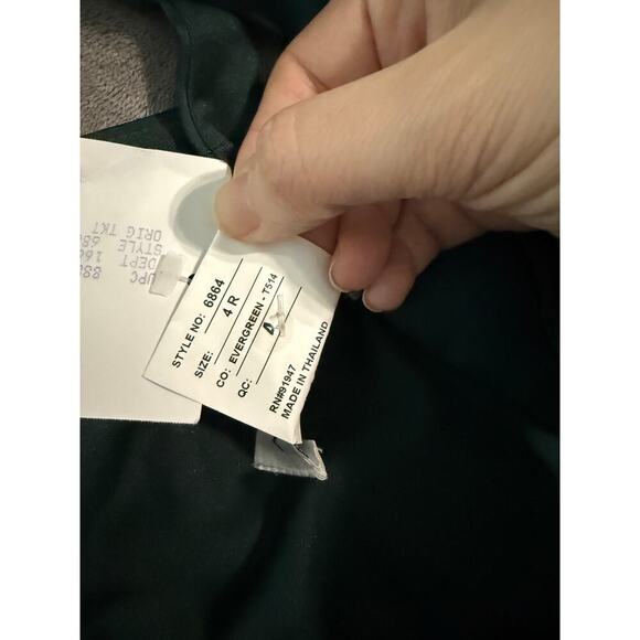NWT After Regular Length Evergreen Dress Satin Faux Wrap Gown - Picture 7 of 10